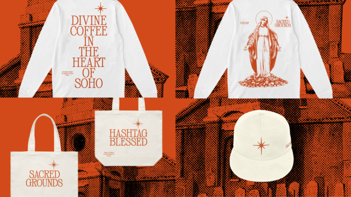 four pack of merch; hat, totes, tshirts