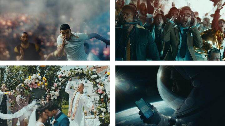 Grid of stills from Livescore campaign